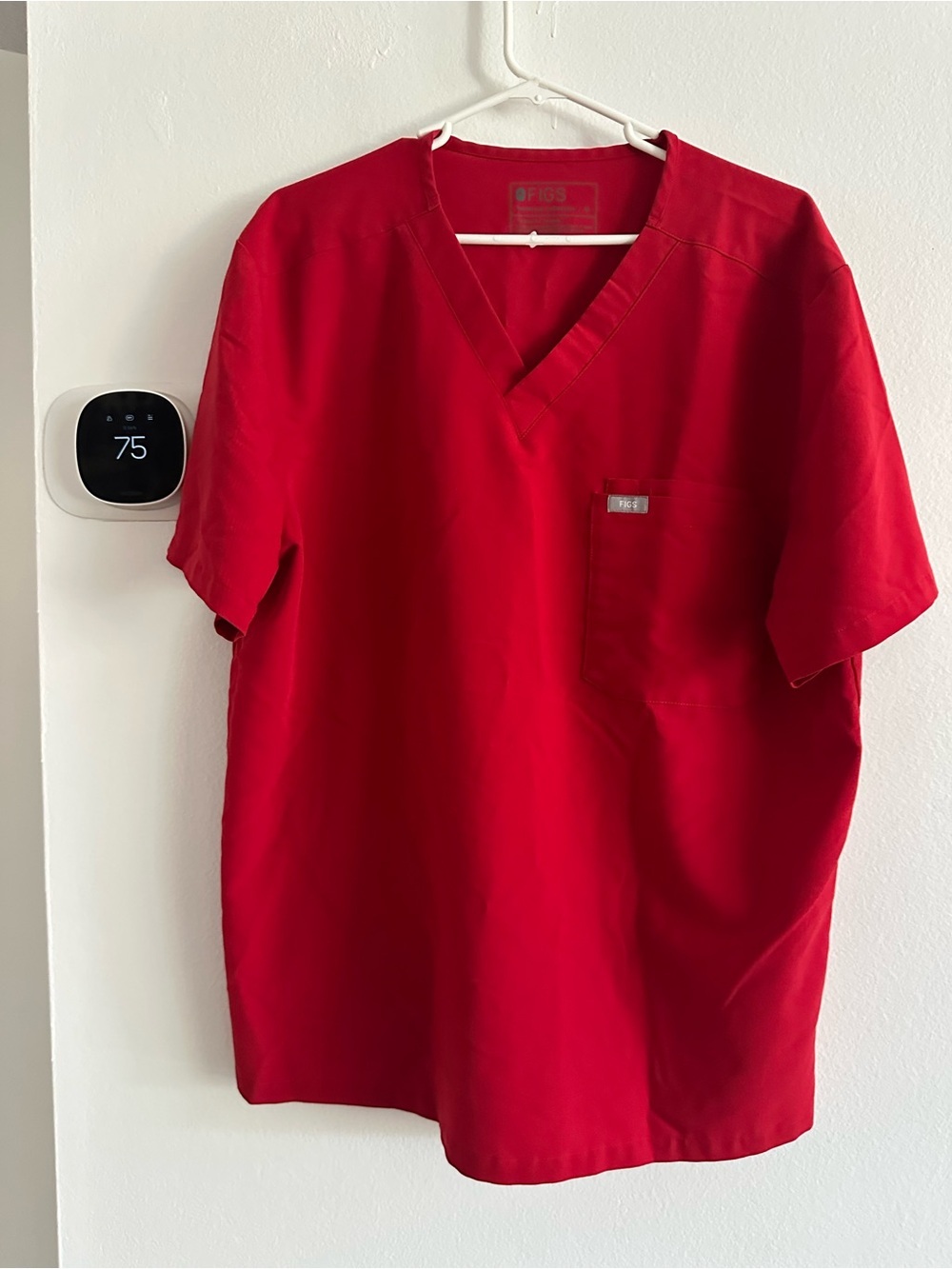 Figs Men's Red V-Neck Short Sleeve Scrub Top and Cairo Cargo pants set XL